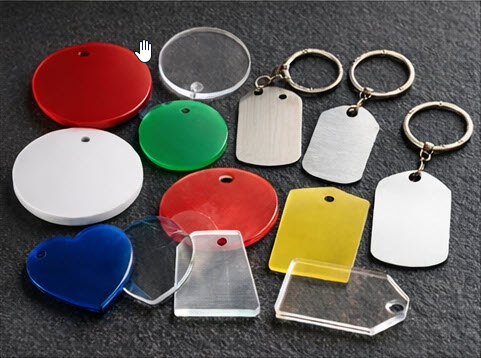 Colorful acrylic blanks used for laser cutting and engraving